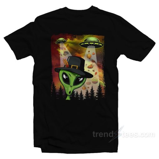 Alien UFO Invasion Of Thanksgiving Y’All T-Shirt