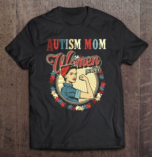 Autism Awareness Vintage Retro 70S80s Autism Mom Women Power