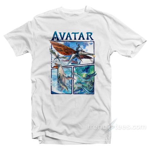 Avatar The Way of Water Watercolor Air and Sea Creatures T-Shirt