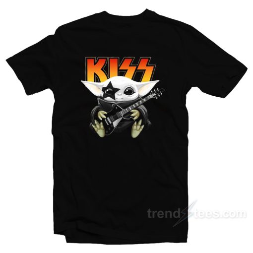 Baby Yoda Kiss Band T-Shirt For Unisex