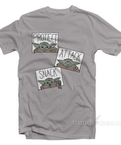 Baby Yoda Protect Attack Snack T-Shirt For Unisex