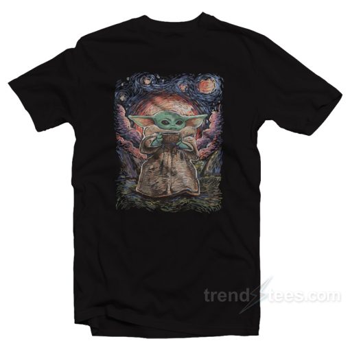 Baby Yoda Starry Night T-Shirt