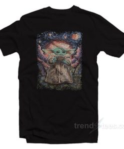 Baby Yoda Starry Night T-Shirt