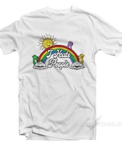 Bear Rainbow I Hate People T Shirt For Unisex 1