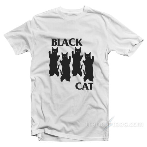 Black Cat Parody Black Flag T-shirt