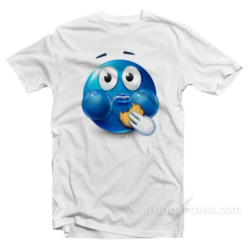 Blue Emoji Eating a Cookie T-Shirt