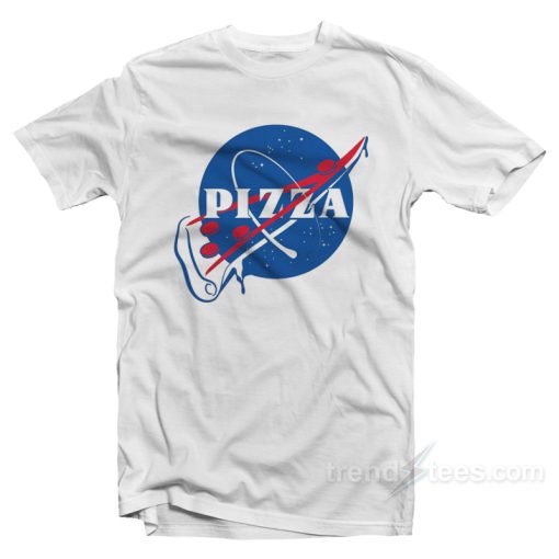Funny Pizza Nasa Logo Parody T-Shirt For Unisex
