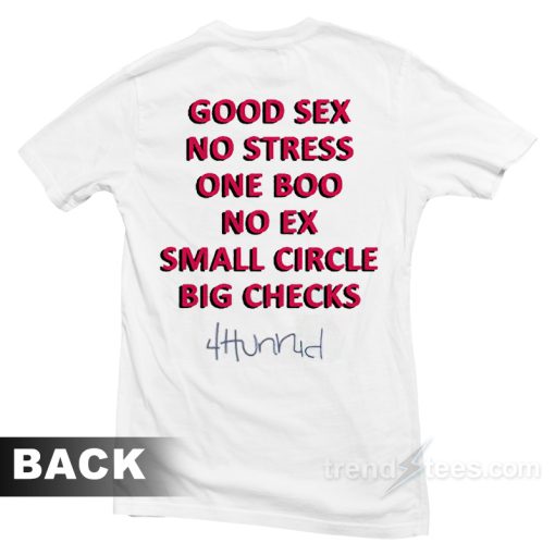Good Sex No Stress One Boo No Ex Small Circle Big Checks T-Shirt For Unisex