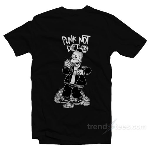 Homer Simpson Punk Not Diet Black T-Shirt For Unisex