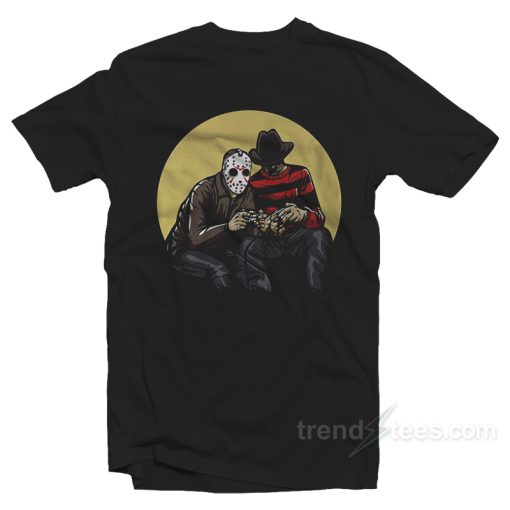 Horror Scary Movie Villains Playing Video Games Shirt For Unisex