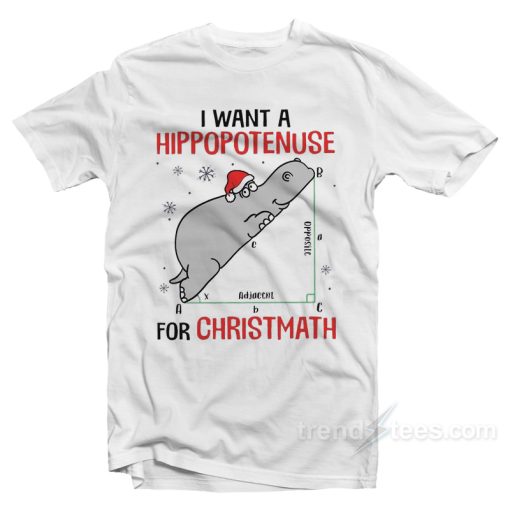 I Want Hippopotenuse For Christmas T-Shirt