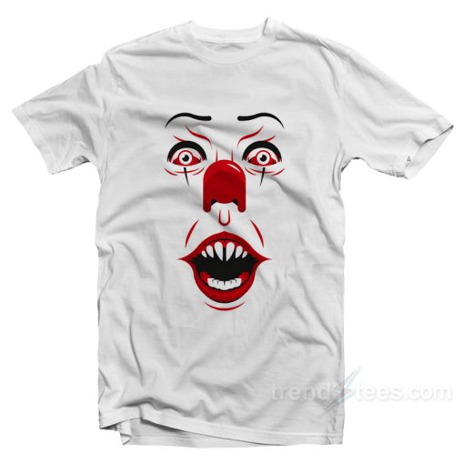 IT Stephen King Face Halloween T-Shirt on Sale