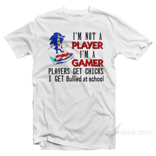 I’m Not Player I’m A Gamer Players Get Chicks I Get Bullied At School T-Shirt