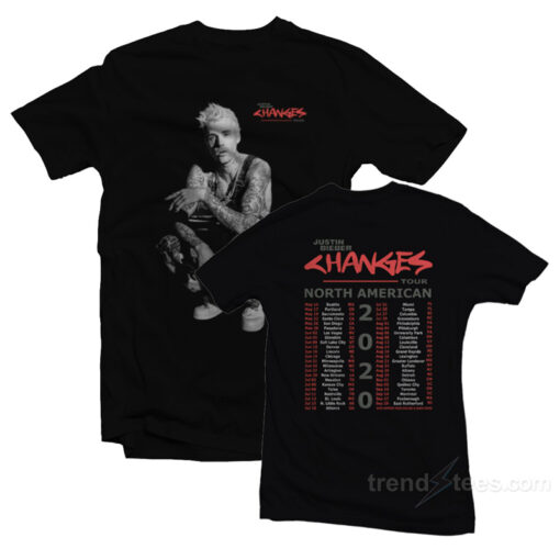 Justin Bieber Changes Tour 2020 T-Shirt For Unisex Justin Bieber Changes Tour 2020 T-Shirt For Unisex