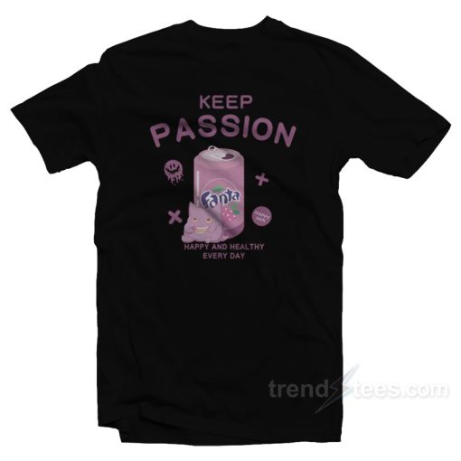 Keep Passion With Ghost Pokemon Gengar Purple Fanta T-Shirt