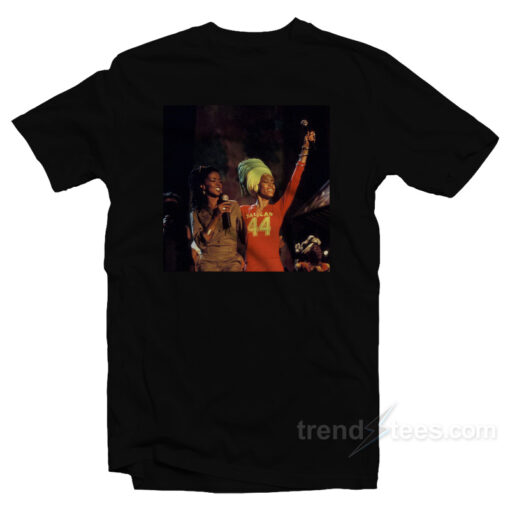 Lauryn Hill Erykah Badu During TNT Bob Marley All Star Tribute T-Shirt