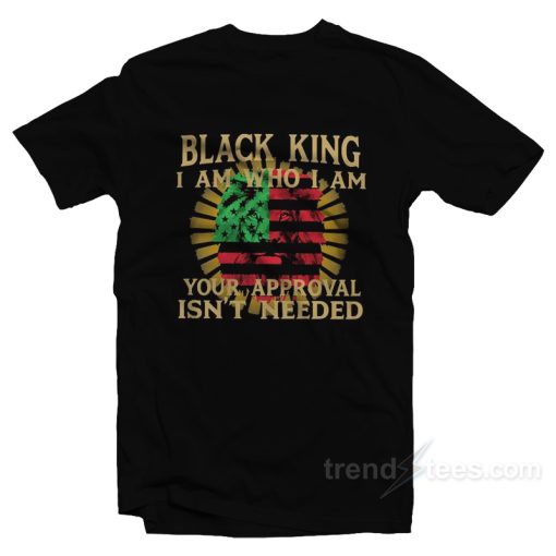 Lion Black King I Am Who I Am Your Approval Isn’t Needed T-Shirt