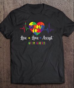 Live Love Accept Autism Awareness Heartbeat Autism Mom 1