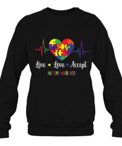 Live Love Accept Autism Awareness Heartbeat Autism Mom 3 Live Love Accept Autism Awareness Heartbeat Autism Mom 4