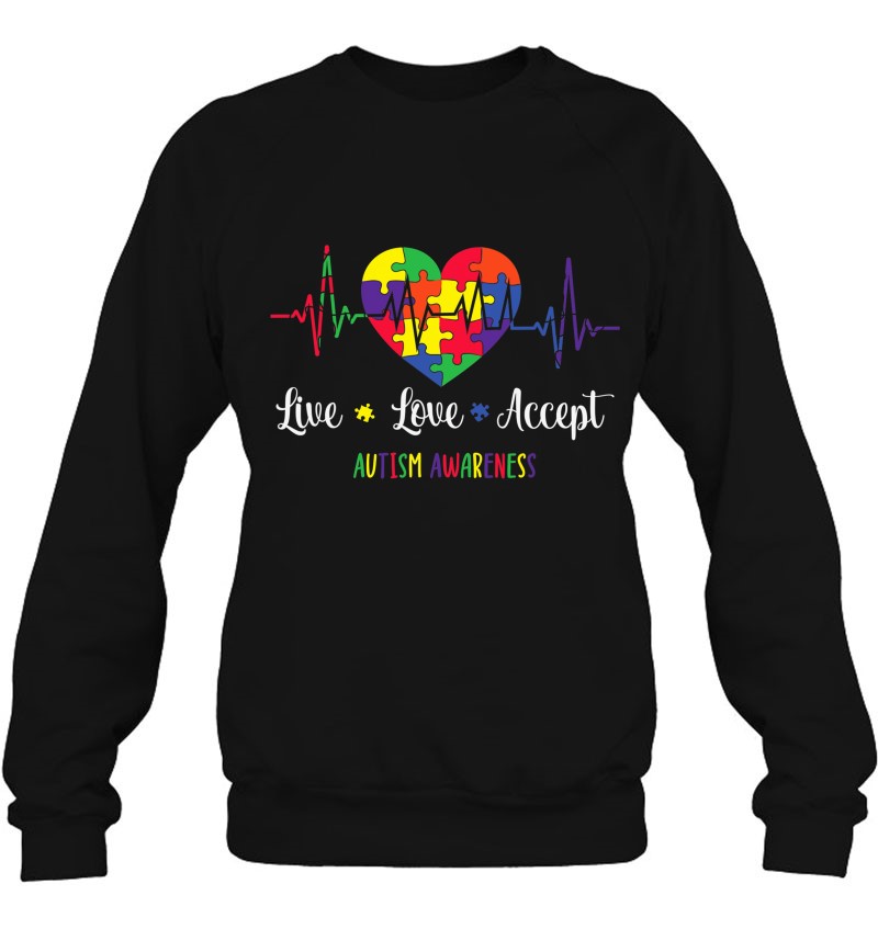Live Love Accept Autism Awareness Heartbeat Autism Mom Live Love Accept Autism Awareness Heartbeat Autism Mom