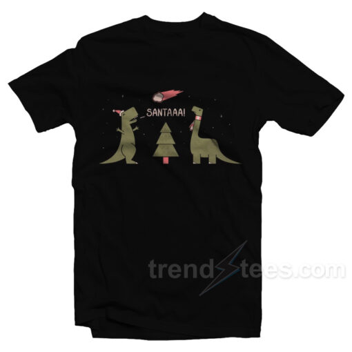 Merry Extinction Dino Christmas T-Shirt For Unisex