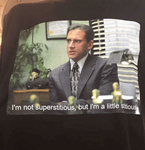 Michael Scott I’m Not Superstitious But I’m A Little Stitious T-Shirt