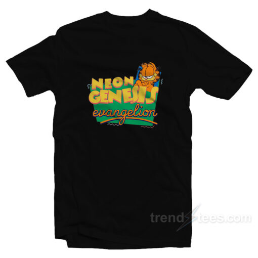 Neon Genesis Evangelion Garfield T-Shirt For Unisex
