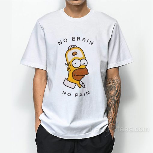 No Brain No Pain Bart Simpsons T-Shirt For Unisex