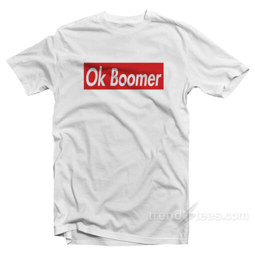 Ok Boomer Box Logo T-Shirt For Unisex