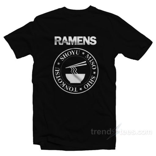 Popkiller Japanese Ramens Ramones Parody T-Shirt For Unisex