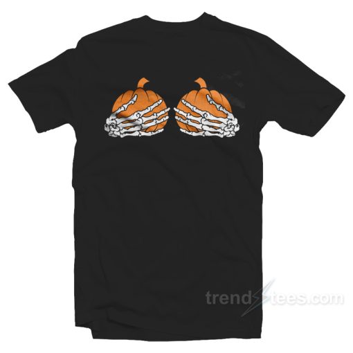 Pumpkin Boobs Men’s T-shirt Halloween Costume Shirt