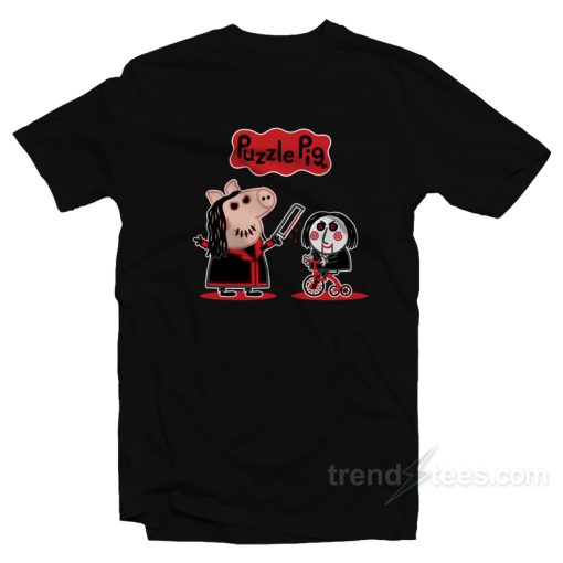 Puzzle Horror Pig Peppa T-Shirt For Unisex