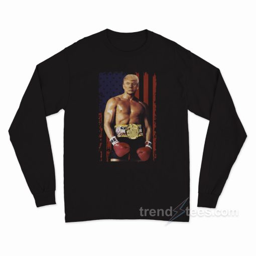 Rocky Boxing Meme Boxer US Flag Patriot Long Sleeve Shirt