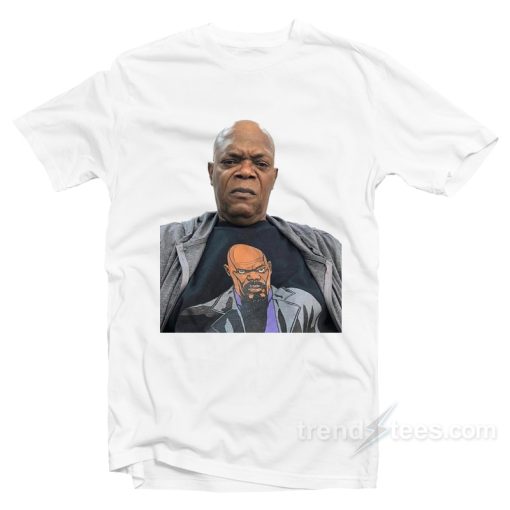 Samuel L. Jackson Wearing a T-Shirt Of Himself T-Shirt