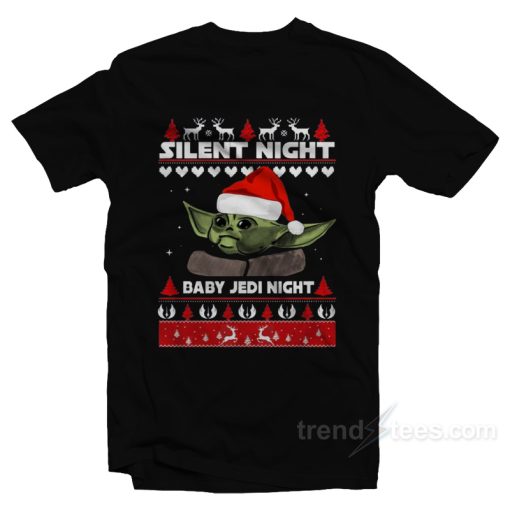 Silent Night Baby Yoda Night Christmas T-Shirt For Unisex