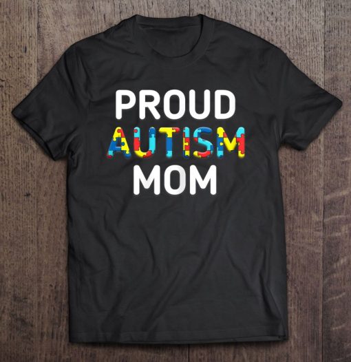Unique Proud Autism Mom Colored Puzzle Pieces Awareness