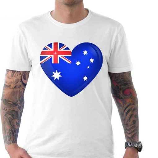 Australian Flag Heart I Love Australia Shirt