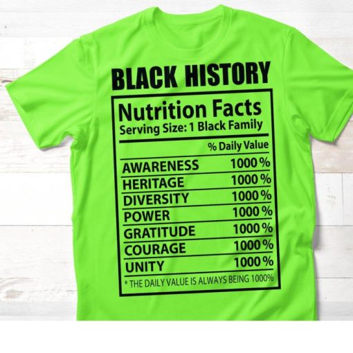 Black History Nutrition Fact List Black History Month Shirt