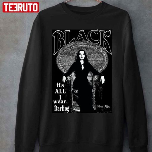 Black Morticia Addams Dark Valentine Sweatshirt