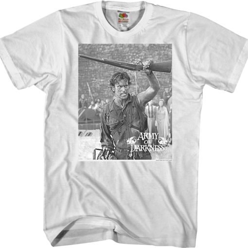 Black and White Boom Stick Army of Darkness T-Shirt