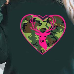Camo Hunting Wife Hunter Heart Sweatshirt