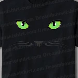 Catastic Apparel Black Cat Green Eyes Shirt