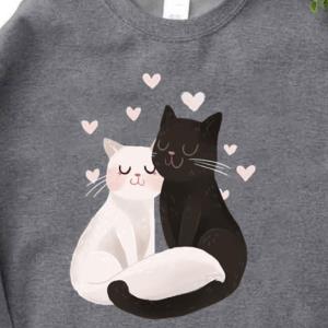 Catlove Black And White Cats Sweatshirt