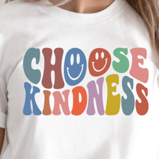 Choose Kindness Be Kind Kind Vibes Smiley Face Boho Wavy Stacked Kind, Dxf Eps Ai Png Silhouette Cricut Shirt