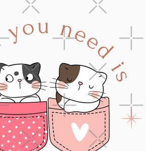 DELITAll You Need is Love &amp Cats Cute cat pink heart shirt