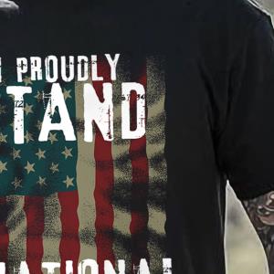 DELITAmerica I Proudly Stand for the National Anthem Patriotic Shirt