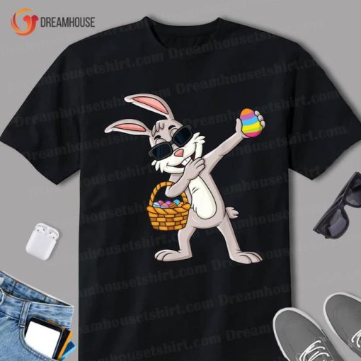 Dabbing Rabbit Easter Day Eggs Dab Boys Girls Kids Shirt