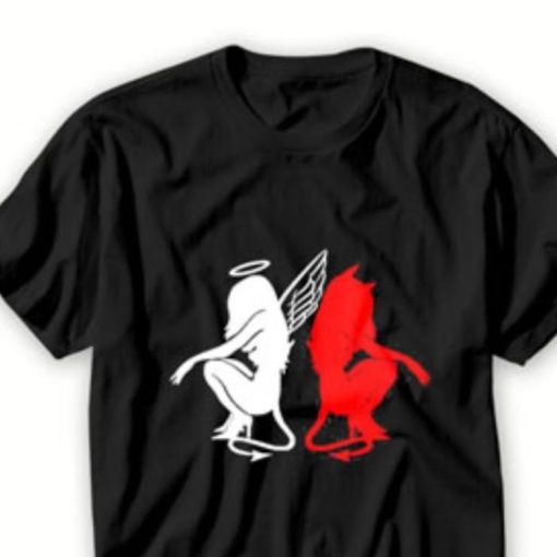 Devil and angel love lovers shirt