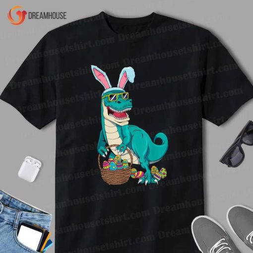 Easter Dinosaur Bunny Rex Boys Girls Kids Gift Shirt