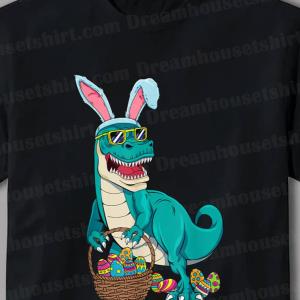 Easter Dinosaur Bunny Rex Boys Girls Kids Gift Shirt